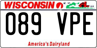 WI license plate 089VPE