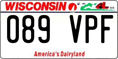 WI license plate 089VPF