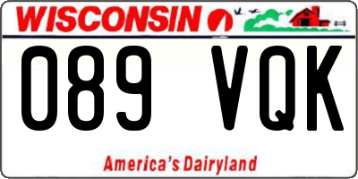 WI license plate 089VQK