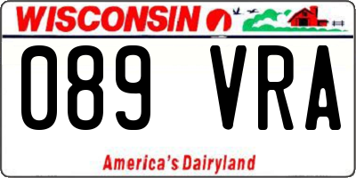 WI license plate 089VRA