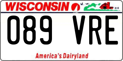 WI license plate 089VRE