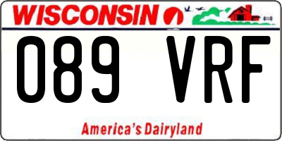 WI license plate 089VRF