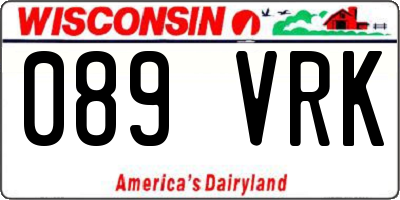WI license plate 089VRK