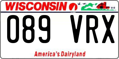 WI license plate 089VRX