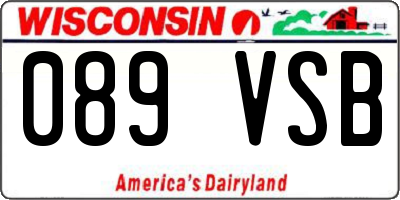 WI license plate 089VSB