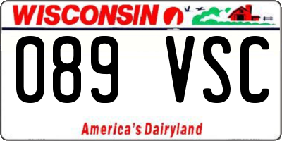 WI license plate 089VSC