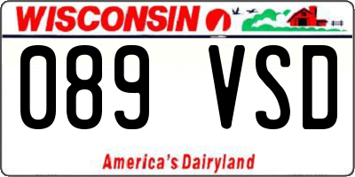 WI license plate 089VSD
