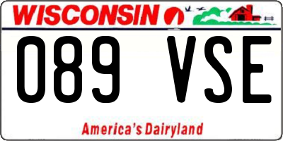WI license plate 089VSE