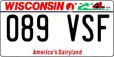WI license plate 089VSF