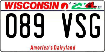 WI license plate 089VSG