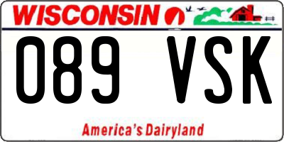 WI license plate 089VSK