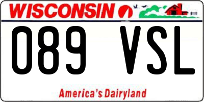 WI license plate 089VSL