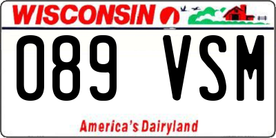 WI license plate 089VSM