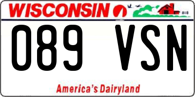 WI license plate 089VSN