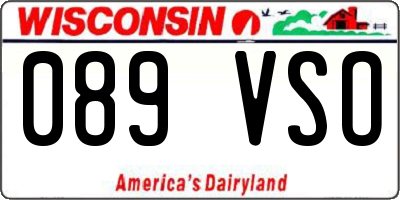WI license plate 089VSO
