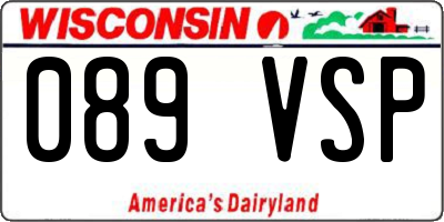 WI license plate 089VSP