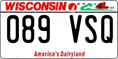 WI license plate 089VSQ
