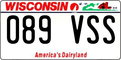 WI license plate 089VSS