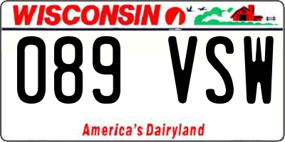 WI license plate 089VSW
