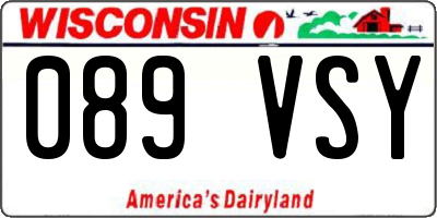 WI license plate 089VSY