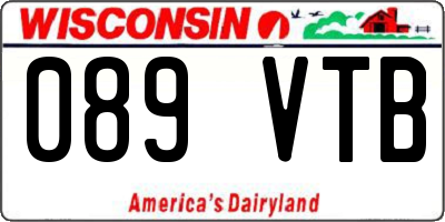 WI license plate 089VTB