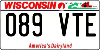 WI license plate 089VTE