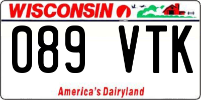 WI license plate 089VTK