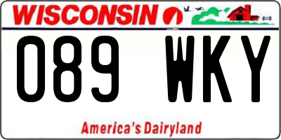 WI license plate 089WKY