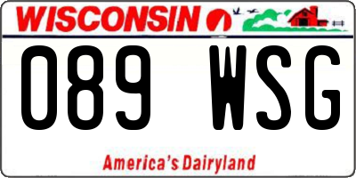 WI license plate 089WSG