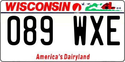 WI license plate 089WXE