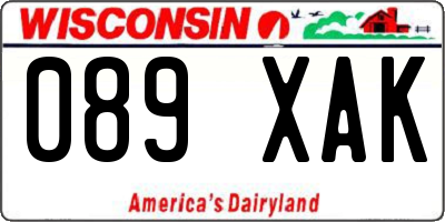 WI license plate 089XAK