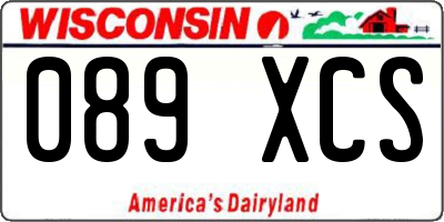 WI license plate 089XCS
