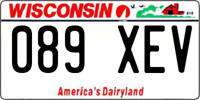 WI license plate 089XEV