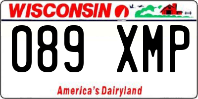 WI license plate 089XMP