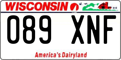 WI license plate 089XNF