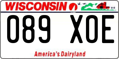 WI license plate 089XOE