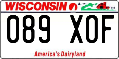 WI license plate 089XOF