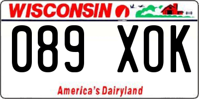 WI license plate 089XOK