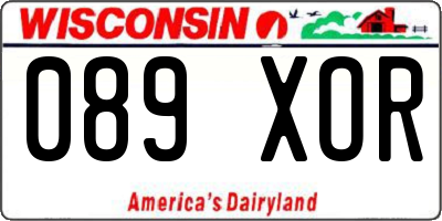 WI license plate 089XOR