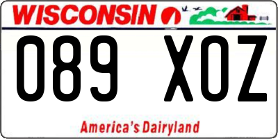 WI license plate 089XOZ