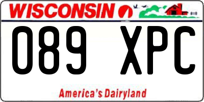WI license plate 089XPC