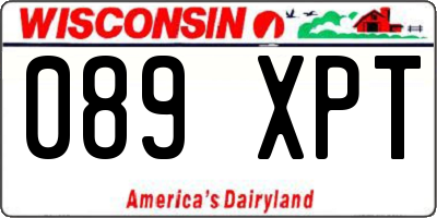 WI license plate 089XPT