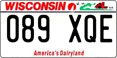 WI license plate 089XQE