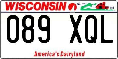 WI license plate 089XQL