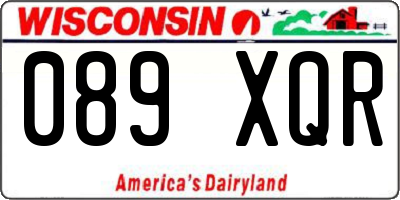 WI license plate 089XQR
