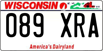 WI license plate 089XRA
