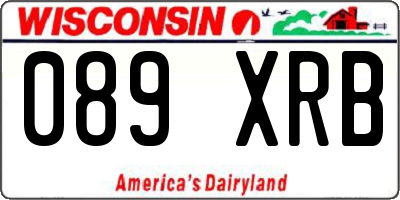 WI license plate 089XRB