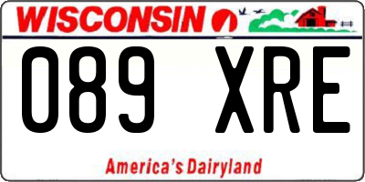 WI license plate 089XRE