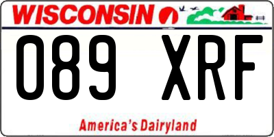 WI license plate 089XRF