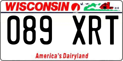 WI license plate 089XRT